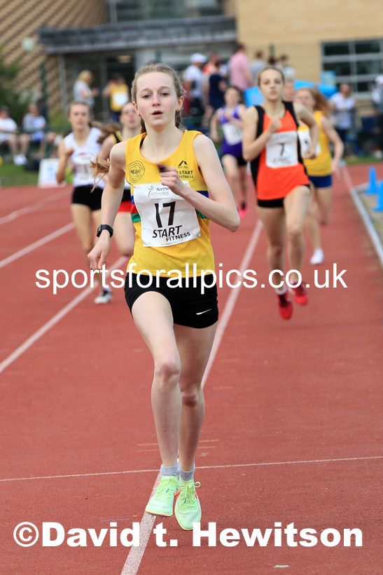 Girls Under-15s 800 metres, 2022 Northern Inter Counties U17s and U15s Track and Field, York, Thursday, June 2nd. Photo: David T. Hewitson/Sports for All Pics